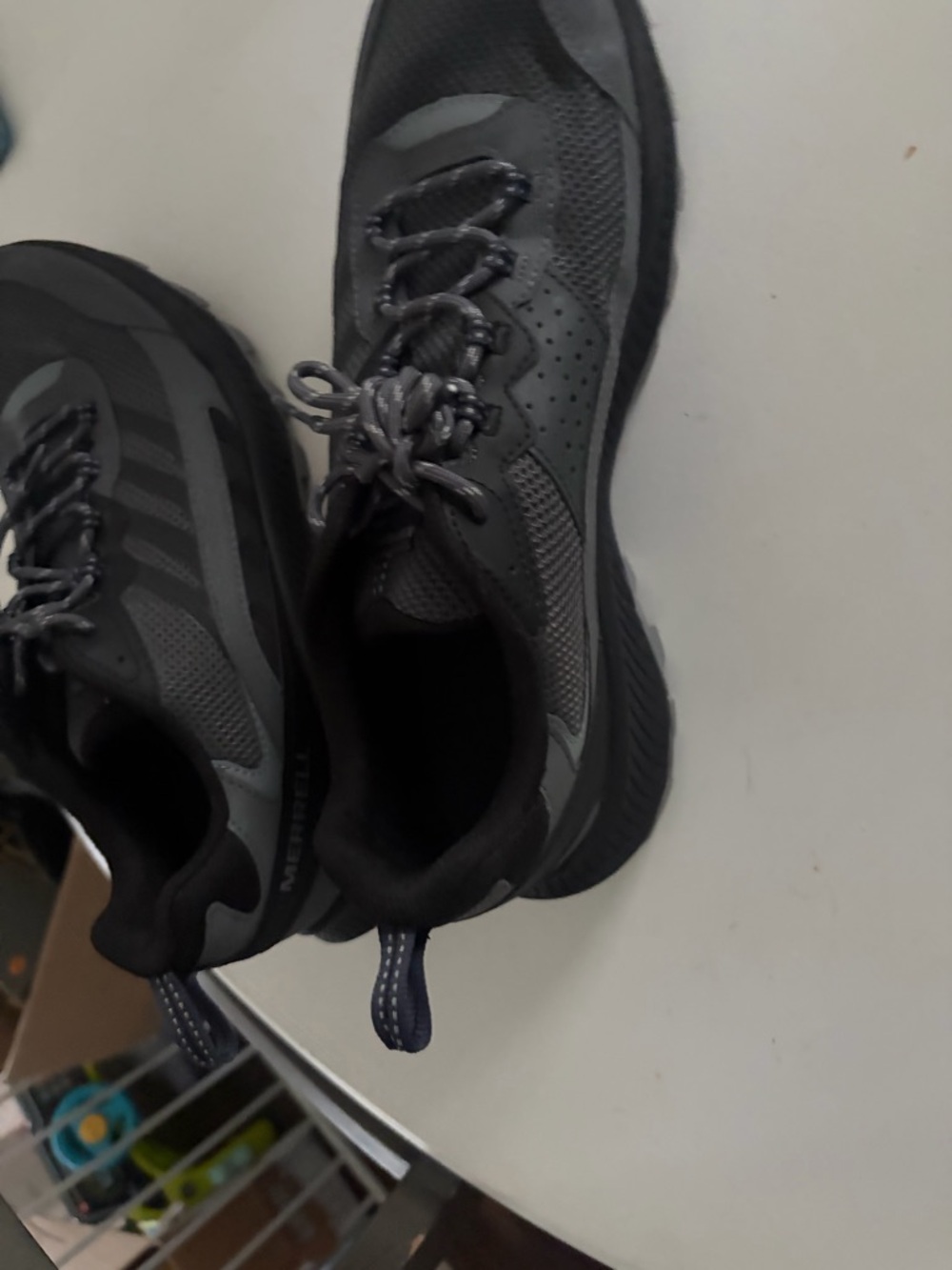 Merrell Men's Athletic Trail Shoes in Dark Gray and Black